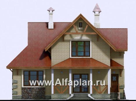 Проекты домов Альфаплан - «Альпенхаус» - альпийское шале - превью фасада №4