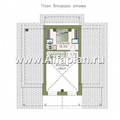Проекты домов Альфаплан - «Моризо» - шале с двусветной гостиной - превью плана проекта №2