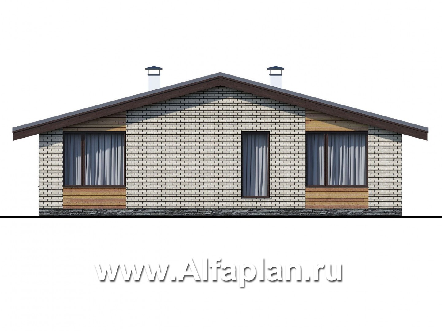 Проекты домов Альфаплан - «Бета» - стильный каркасный коттедж с террасой - изображение фасада №4