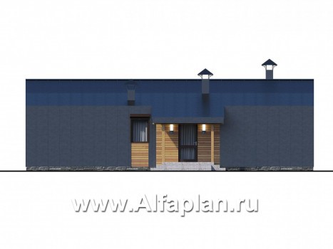 Проекты домов Альфаплан - «Йота» - каркасный дом с сауной - превью фасада №3