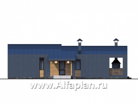 Проекты домов Альфаплан - «Лямбда» - просторный дом в современном стиле - превью фасада №3