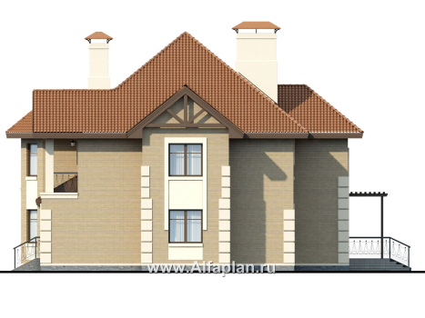 Проекты домов Альфаплан - «Воронцов»- коттедж с комфортной планировкой - превью фасада №2