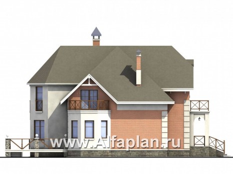 Проекты домов Альфаплан - «Ноблесса»  - коттедж в стиле «Петровское барокко» - превью фасада №3