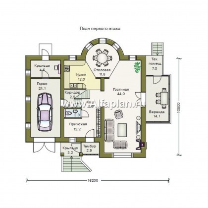 «Суперстилиса» - проект двухэтажного дома, с террасой и с гаражом,  с рациональной планировкой - превью план дома