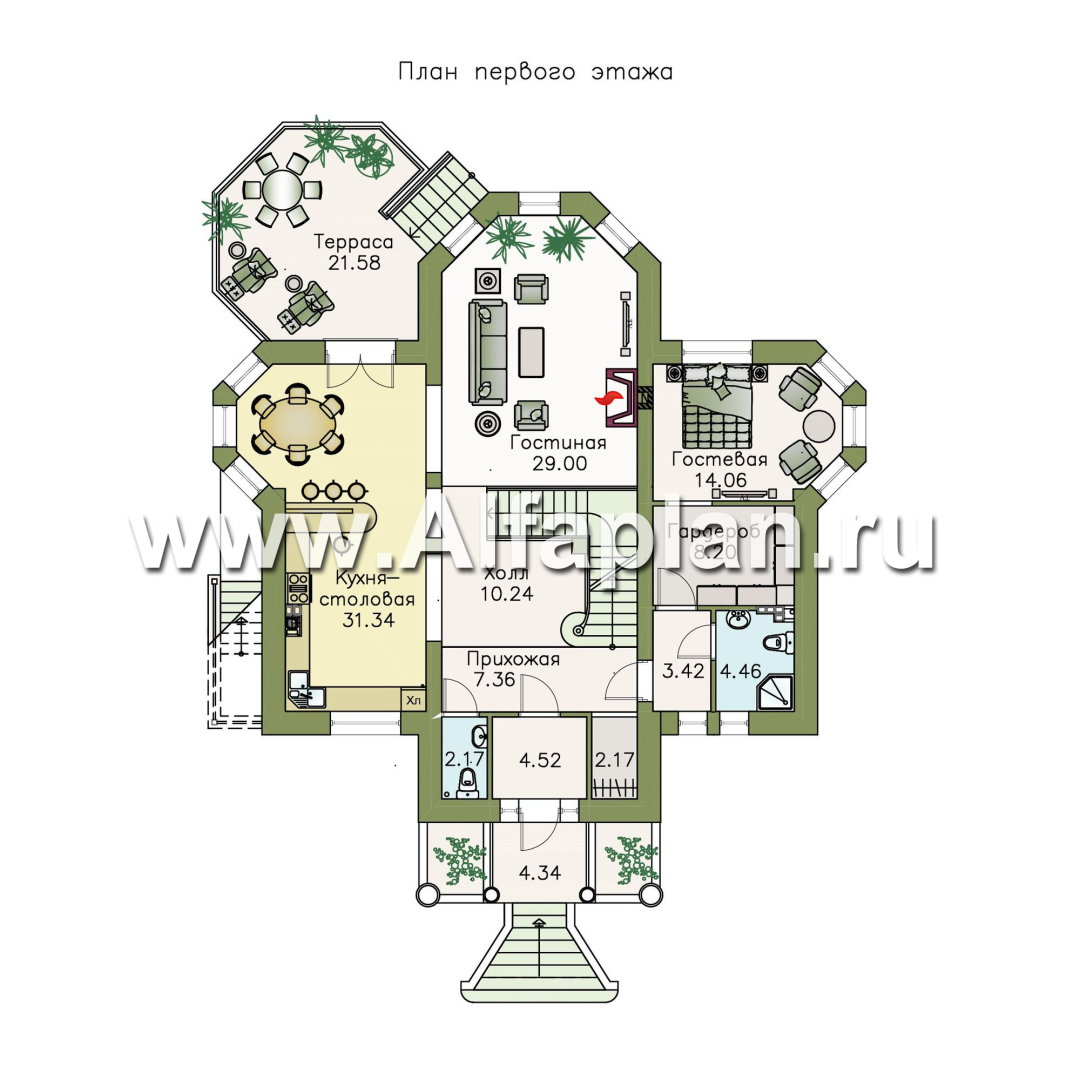 Проекты домов Альфаплан - «Головин плюс» - особняк в стиле Петровских традиций - план проекта №3
