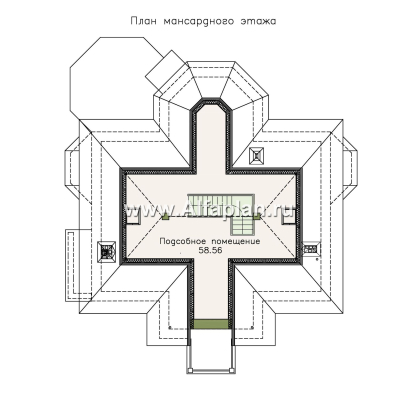 Проекты домов Альфаплан - «Головин плюс» - особняк в стиле Петровских традиций - превью плана проекта №5
