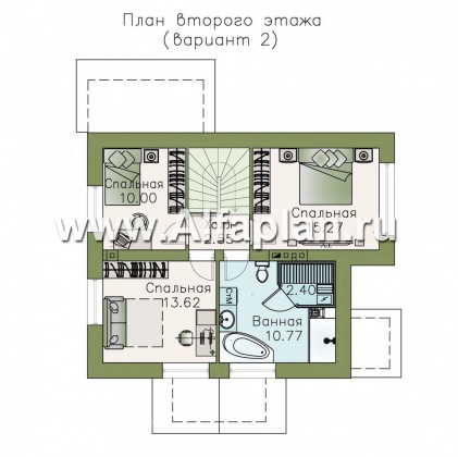 Проекты домов Альфаплан - Кирпичный дом «Боспор» с мансардой - превью плана проекта №3