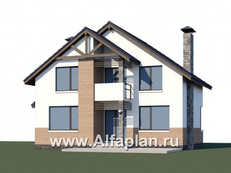 Проекты домов Альфаплан - Кирпичный дом «Валаам» с мансардой - превью дополнительного изображения №1