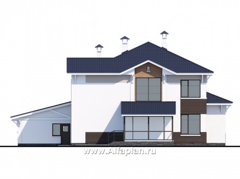 «Мелодия света» - проект двухэтажного дома, со вторым светом и с террасой, с гаражом на 2 авто - превью фасада дома