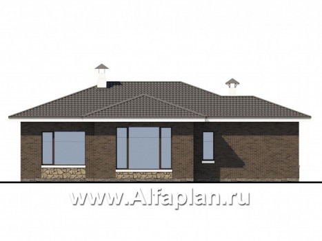 Проекты домов Альфаплан - «Талия» - современный одноэтажный коттедж с террасой - превью фасада №4