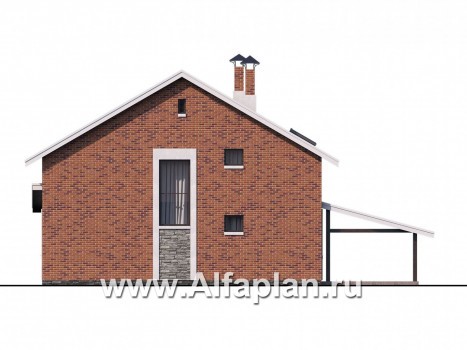 Проекты домов Альфаплан - «Ижора» - небольшой классический дом с двускатной кровлей - превью фасада №4