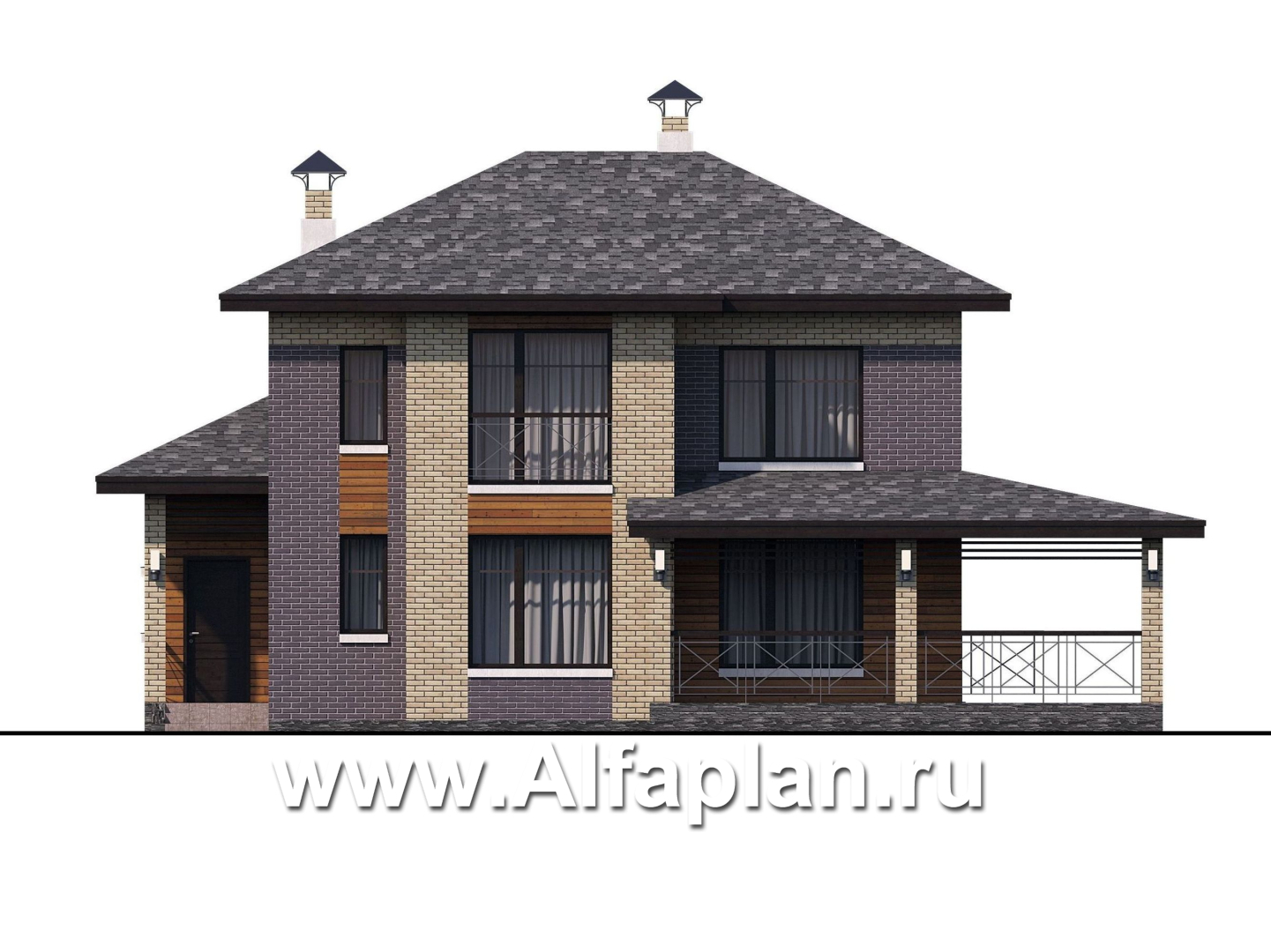 Проекты домов Альфаплан - «Стимул» - рациональный загородный дом - изображение фасада №1