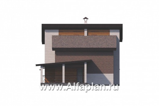 Проекты домов Альфаплан - 792А «Стимул» - проект стильного двухэтажного дома - превью фасада №2
