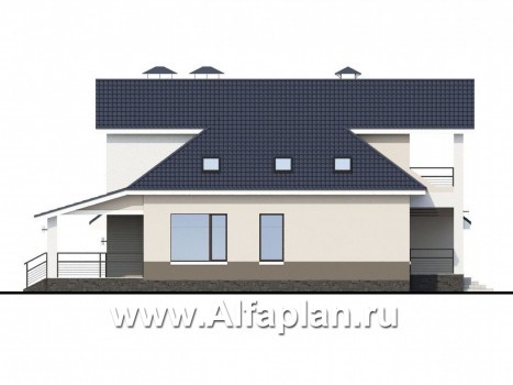 Проекты домов Альфаплан - «Кластер Персея» - современный мансардный дом с гаражом - превью фасада №3