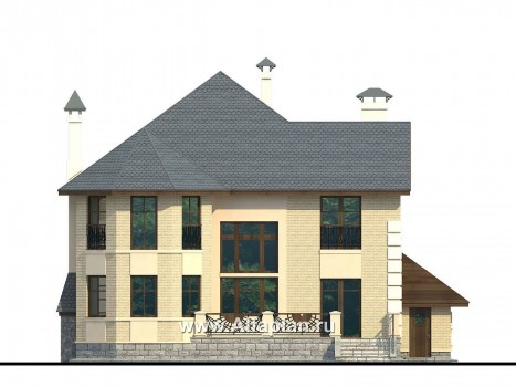 Проекты домов Альфаплан - «Эвридика» - красивый загородный дом с гаражом на две машины - превью фасада №4