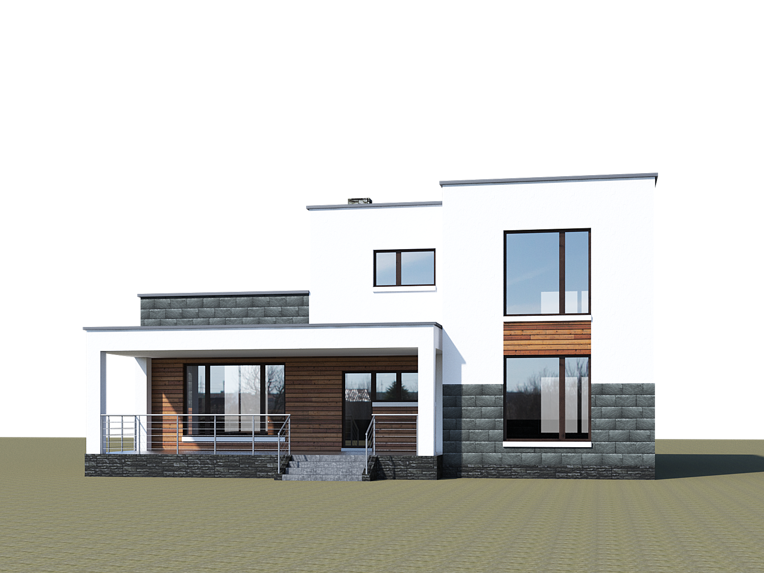 «Футура» - современный двухэтажный дом, с террасой и с плоской крышей, в стиле минимализм - превью дополнительного изображения №3