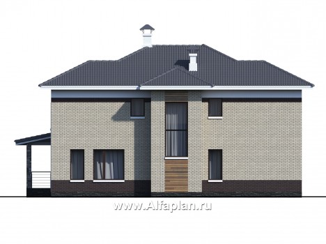 «Фрида» - проект современного двухэтажного дома, с удобной планировкой, в стиле модерн - превью фасада дома