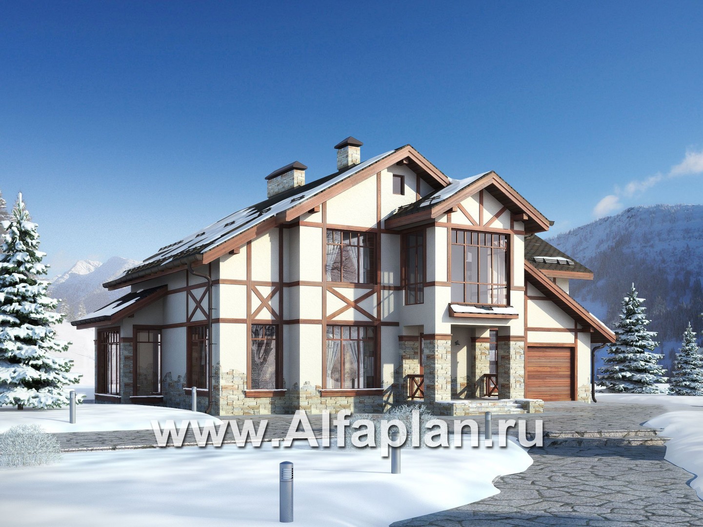 Проекты домов Альфаплан - Проект альпийского шале - основное изображение