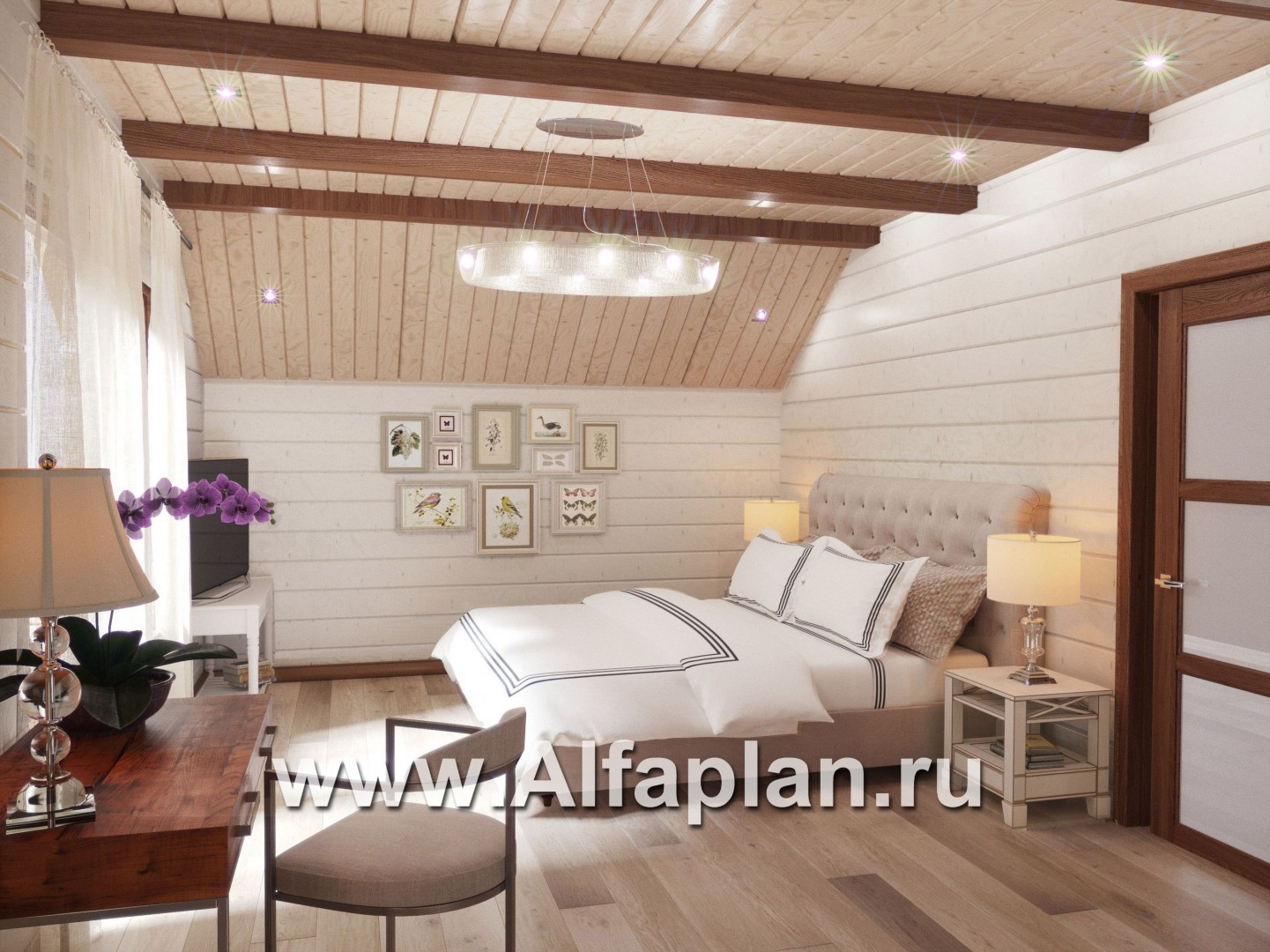 Проекты домов Альфаплан - Проект деревянного дома для большой семьи - дополнительное изображение №4