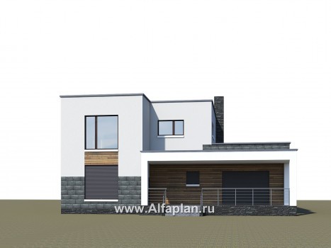 «Футура» - современный двухэтажный дом, с террасой и сауной, с плоской крышей, в стиле модернизм - превью дополнительного изображения №2