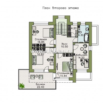 Проекты домов Альфаплан - «Серотонин» - проект современного хай-тек дома с плоской кровлей и цокольным этажом - превью плана проекта №3