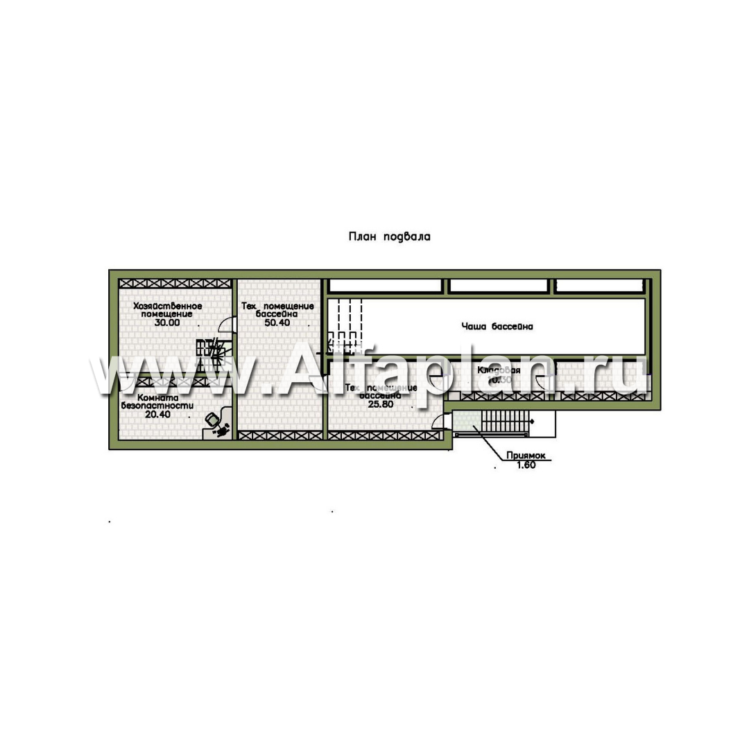 «Шахерезада» - проект двухэтажной роскошной виллы, со вторым светом гостиной, с бассейном и с гаражом - план дома