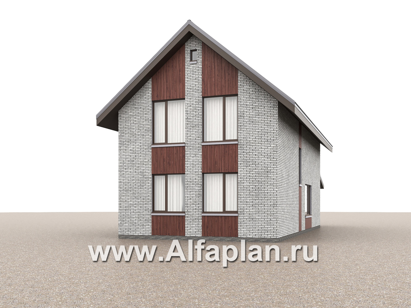 «Мой путь» - проект дома из кирпича, 2 этажа, с террасой и с 5-ю спальнями - дизайн дома №1