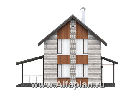 «Мой путь» - проект дома из газобетона, 2 этажа, с террасой и с 5-ю спальнями - превью фасада дома