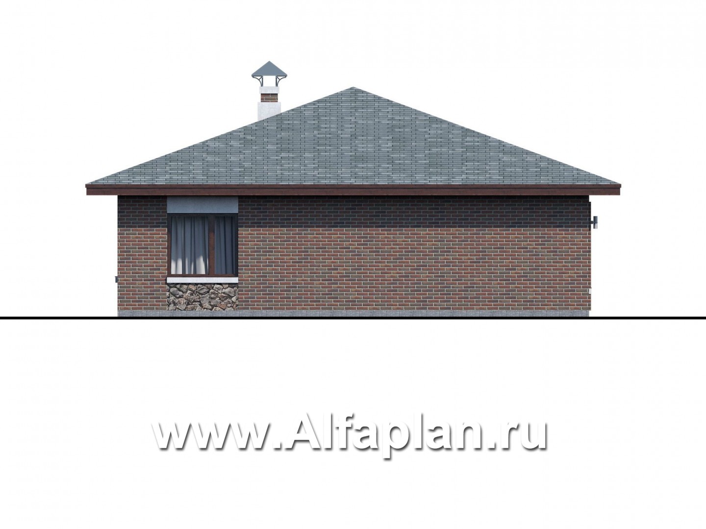 Проекты домов Альфаплан - «Сислей» - современный одноэтажный дом - изображение фасада №3