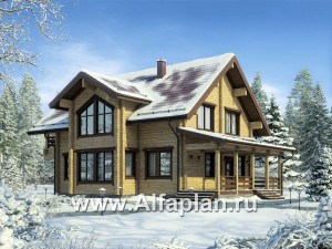 Проекты домов Альфаплан - Деревянный дом для большой семьи - превью основного изображения