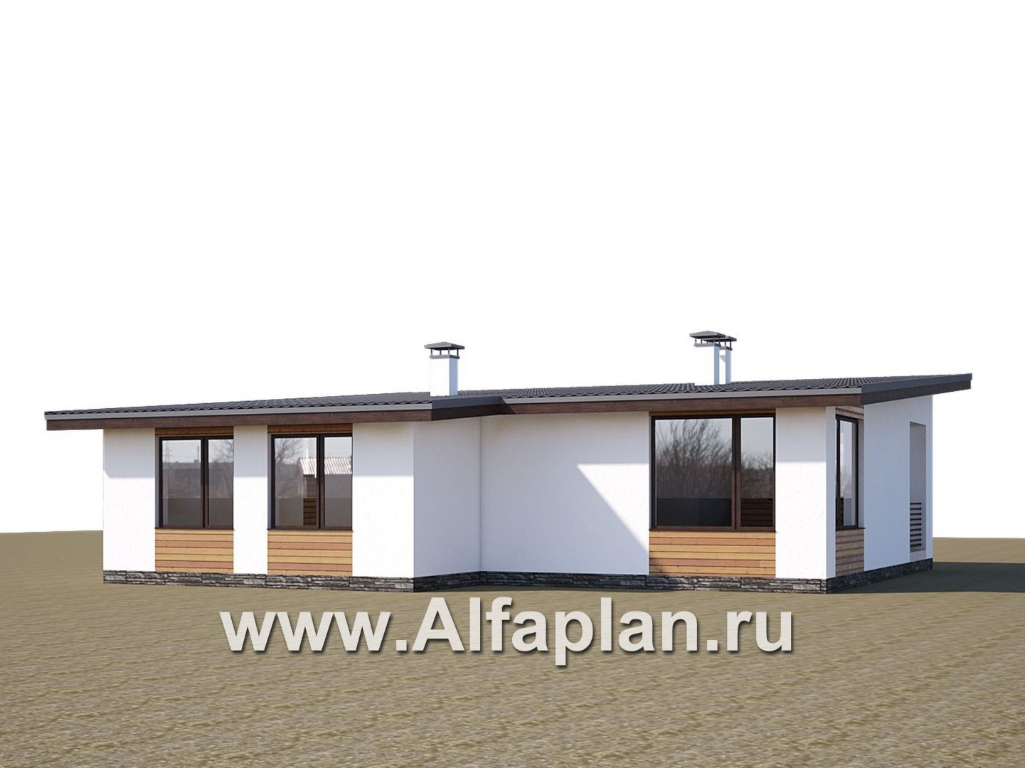 Проекты домов Альфаплан - «Эпсилон» - уютный каркасный дом с просторной террасой - дополнительное изображение №2