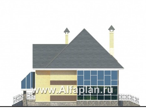 Проекты домов Альфаплан - «Светлая жизнь» - дом с окнами в небо - превью фасада №2