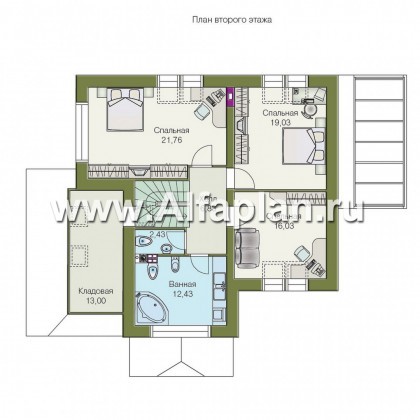 Проекты домов Альфаплан - «Светлая жизнь» - дом с окнами в небо - превью плана проекта №2