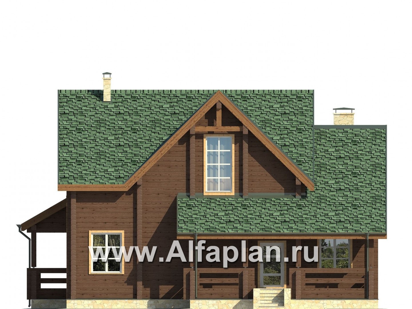Проекты домов Альфаплан - Комфортный дом из клееного бруса - изображение фасада №4
