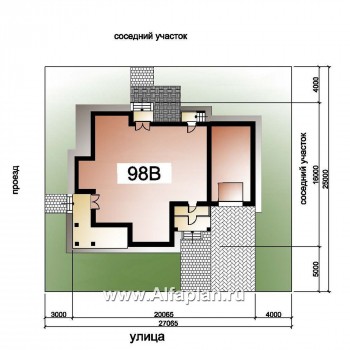 Проекты домов Альфаплан - «Голицын»- коттедж с двусветной гостиной и гаражом - превью дополнительного изображения №2