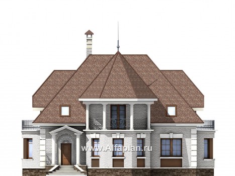 Проекты домов Альфаплан - «Белта» -  двухэтажный коттедж в романтическом стиле - превью фасада №1