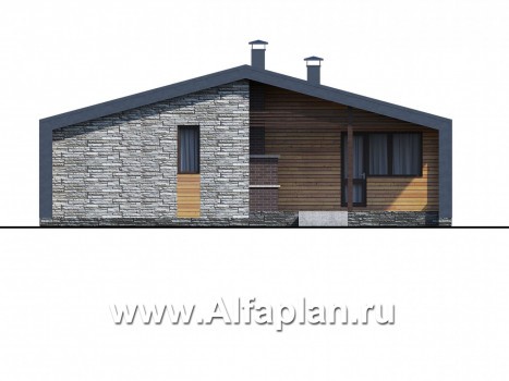 Проекты домов Альфаплан - «Альфа» - каркасный коттедж с фальцевыми фасадами - превью фасада №4
