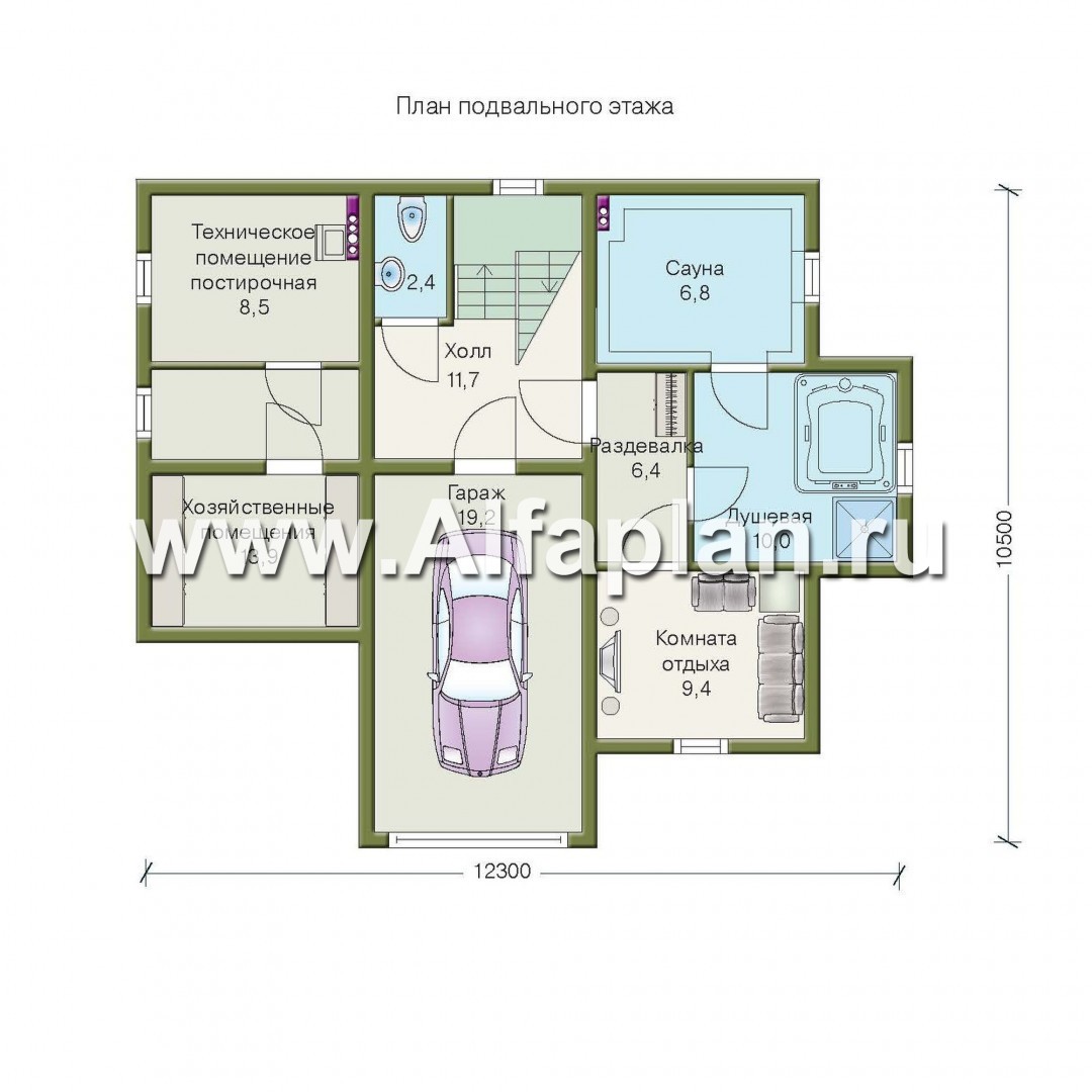 Проекты домов Альфаплан - «Транк Хаус» - деревянный дом с террасой - план проекта №1