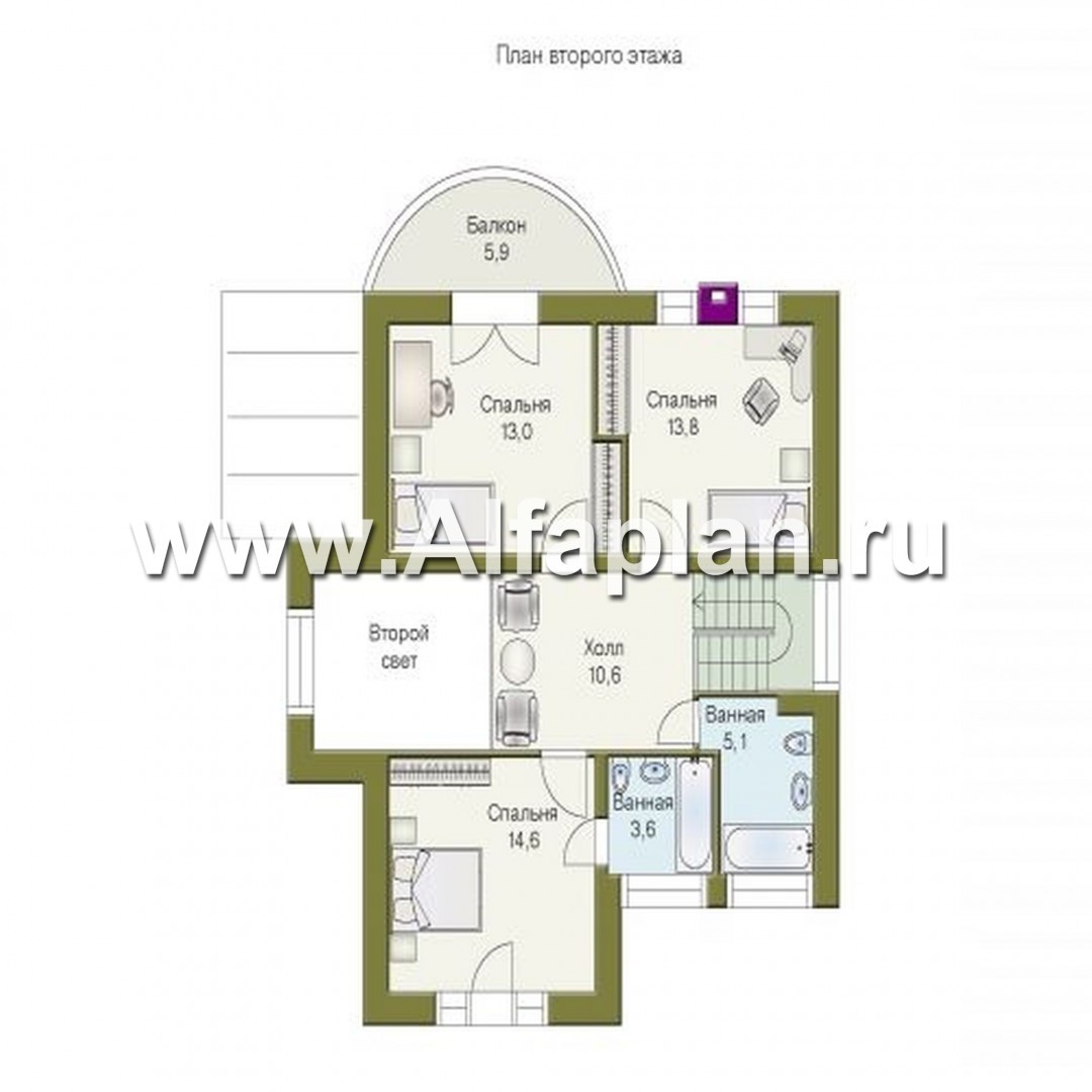 «Уют» - проект двухэтажного дома, с зимним садом - план дома