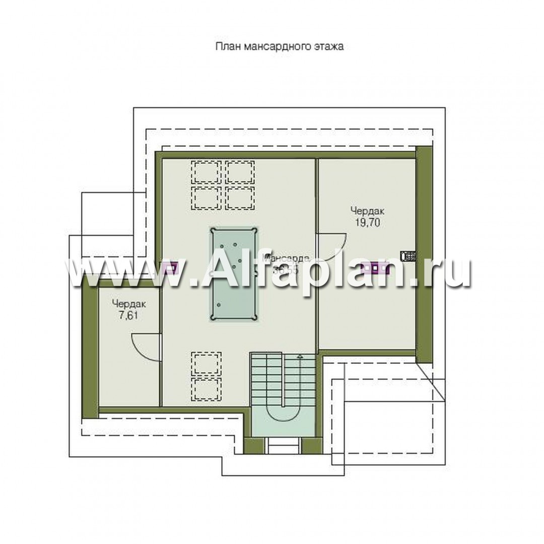 Проекты домов Альфаплан - «Дипломат» - загородный дом с бильярдной - изображение плана проекта №3