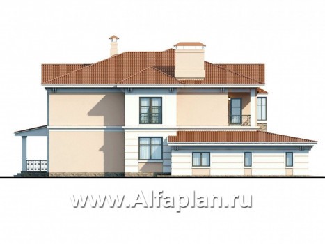 «Первый класс» - проект двухэтажного дома из кирпича, вилла, планировка со вторым светом и с эркером, с гаражом на 2 авто - превью фасада дома