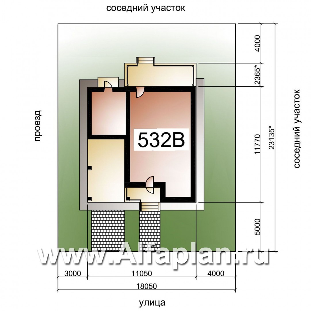 «Солнечный» - проект двухэтажного дома, навес на 1 авто, в современном стиле - дизайн дома №2