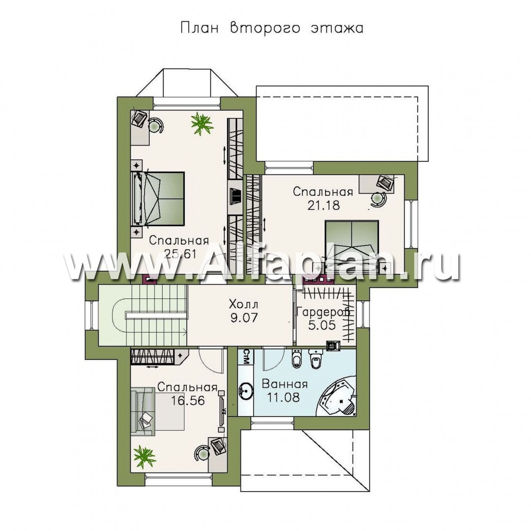 Проекты домов Альфаплан - «Белоостров»-  коттедж с удобной планировкой - изображение плана проекта №2