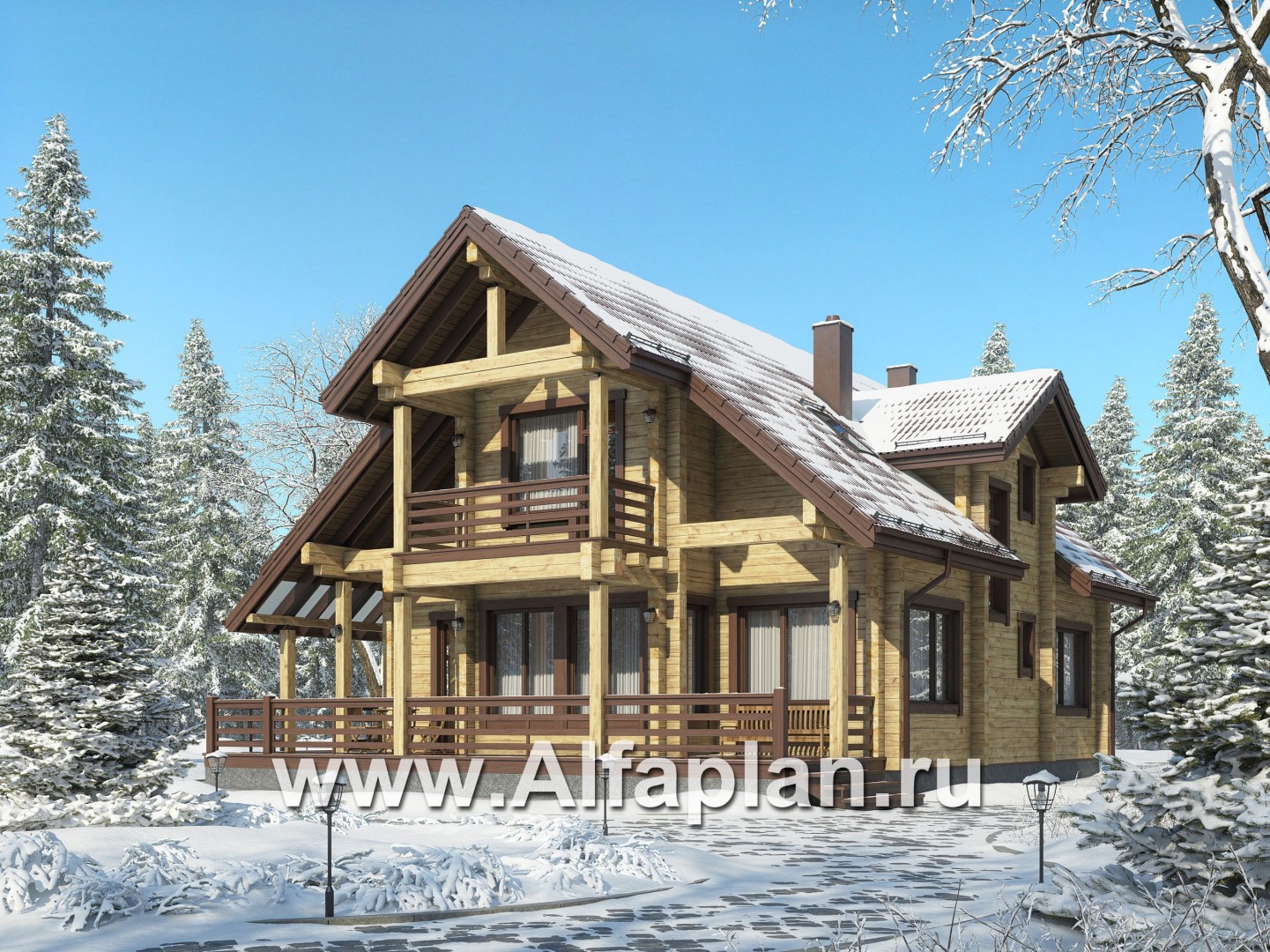Проекты домов Альфаплан - Загородный дом для отдыха с комфортной планировкой - основное изображение