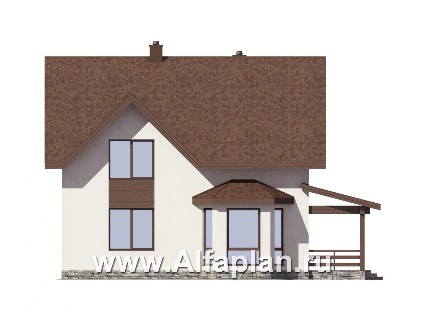 Проекты домов Альфаплан - Экономичный дом для большой семьи - изображение фасада №4