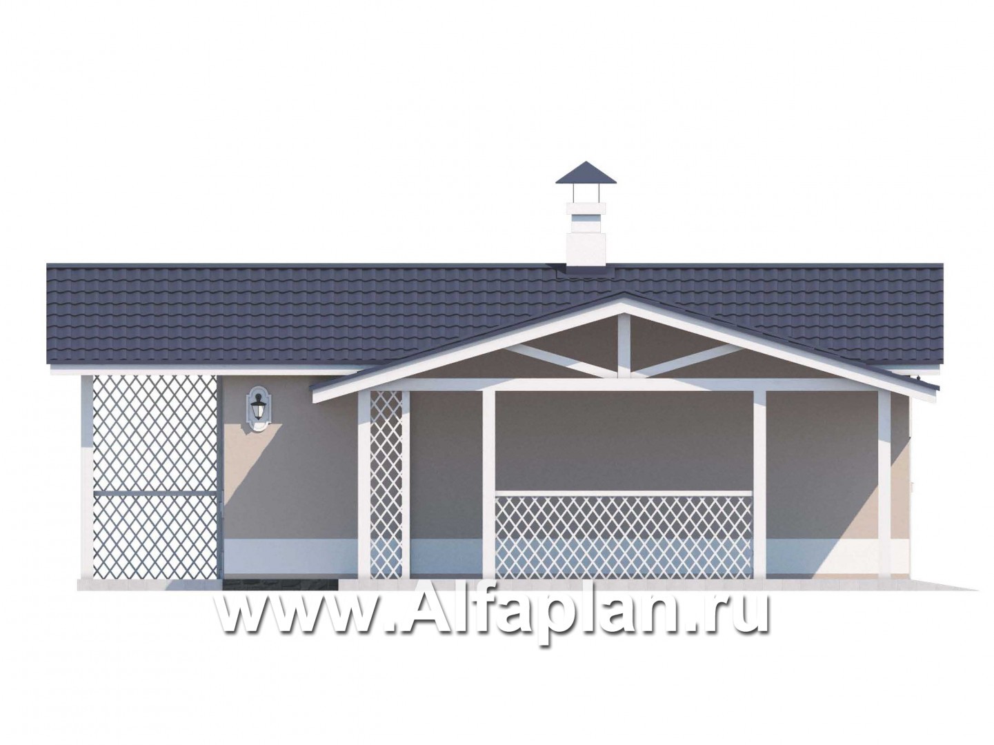 Проекты домов Альфаплан - Удобный хоз. блок для небольшого участка - изображение фасада №3