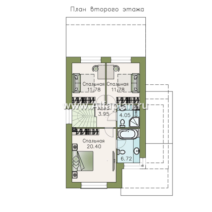 Проекты домов Альфаплан - «Весна» - проект экономичного и удобного дом - превью плана проекта №2