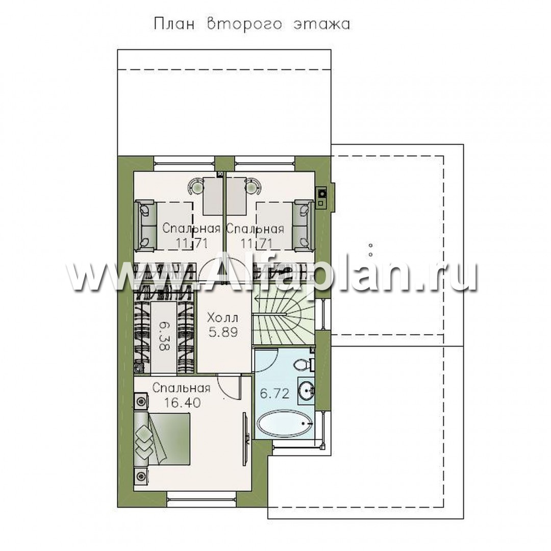 Проекты домов Альфаплан - «Западный бриз» - рациональный дом с удобным планом - план проекта №3