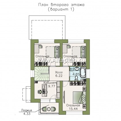 Проекты домов Альфаплан - «Вламинк» - очень удобный современный дом - превью плана проекта №2