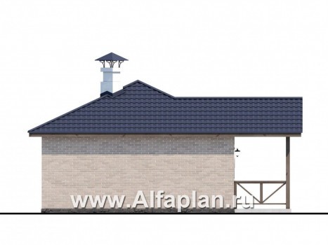 Проекты домов Альфаплан - Удобная и красивая  угловая баня - превью фасада №3